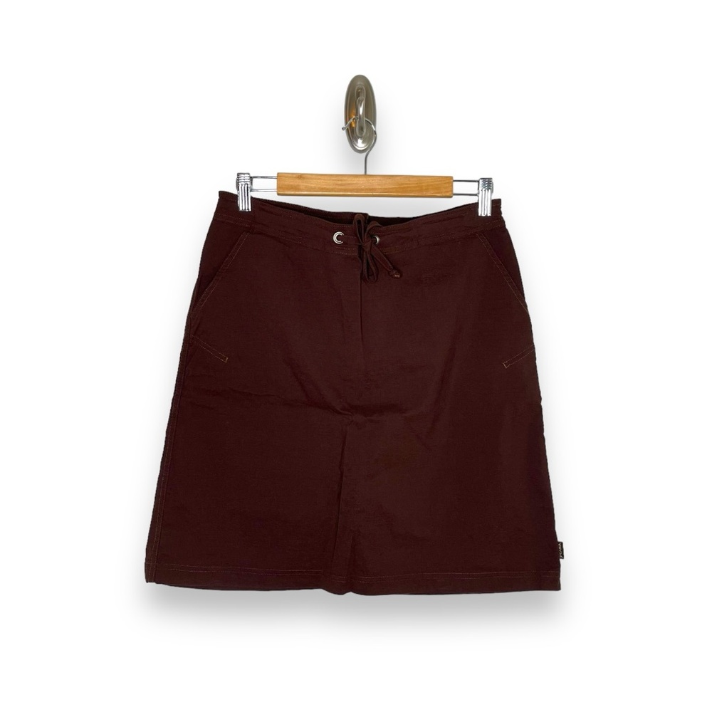 Prana Burgundy Brown Tie Waist Athletic Skirt Large
